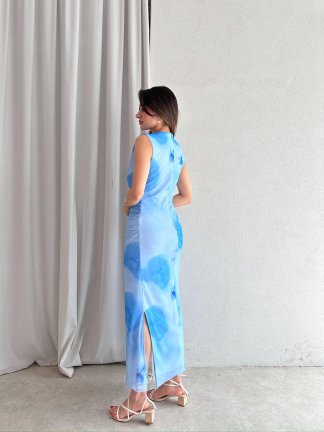 ROMEDA Maxi Elbise 4632 - Mavi - 3