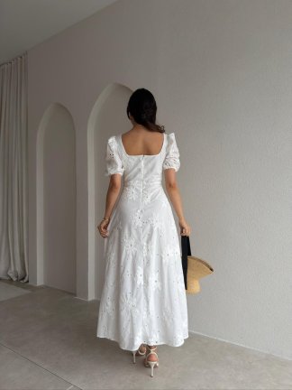 RONY Maxi Elbise 4844 - Beyaz - 3