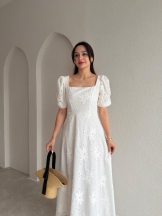 RONY Maxi Elbise 4844 - Beyaz - 2