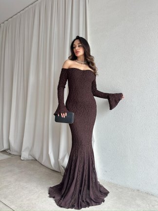 ROSALYN Elbise 9856 - Acı Kahve - 2