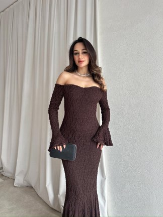 ROSALYN Elbise 9856 - Acı Kahve - 4