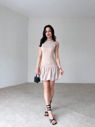 ROSENDO Mini Elbise 3458 - Krem - 2