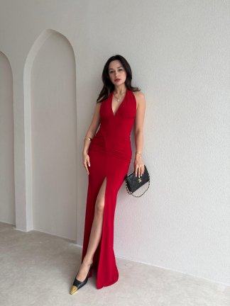 ROSSA Maxi Elbise 8988 - Kırmızı 