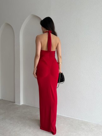 ROSSA Maxi Elbise 8988 - Kırmızı - 3