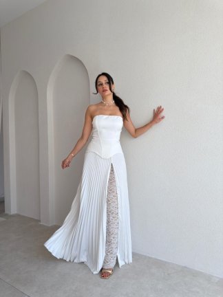 ROSY Dantel Detaylı Takım 3037 - Beyaz 
