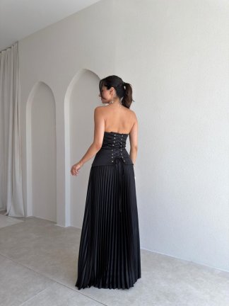 ROSY Dantel Detaylı Takım 3037 - Siyah - 3