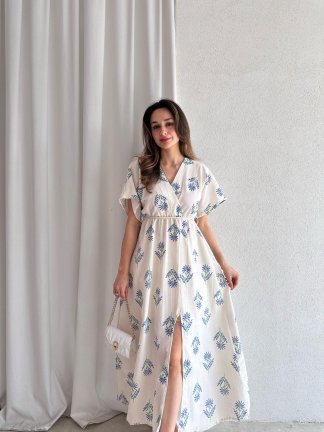 ROWAN Midi Elbise 3468 - Mavi - 1