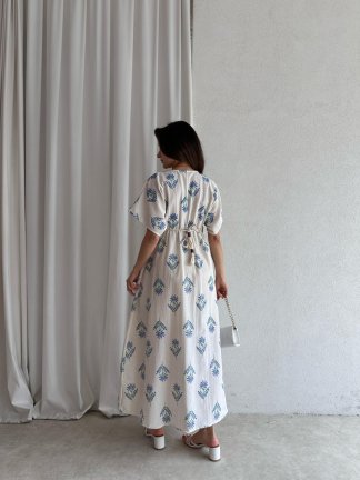 ROWAN Midi Elbise 3468 - Mavi - 3