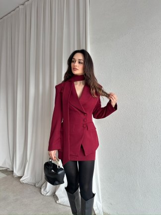 ROXİE Fularlı Takım 8707 - Bordo - 1