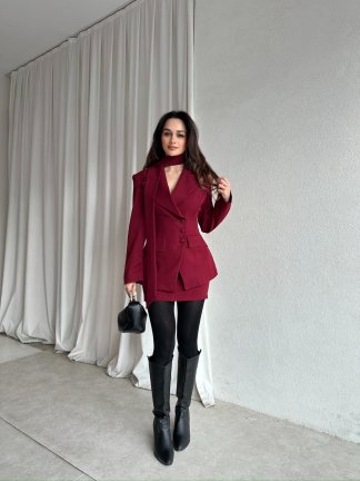 ROXİE Fularlı Takım 8707 - Bordo - 3