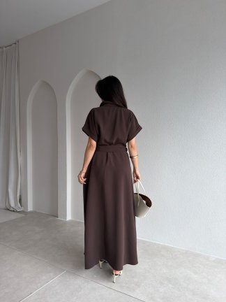 ROXY Midi Elbise 9025 - Acı Kahve - 3