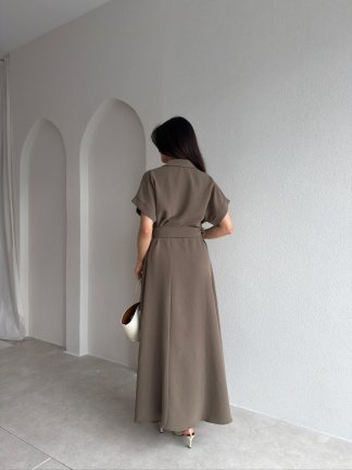 ROXY Midi Elbise 9025 - Haki - 3