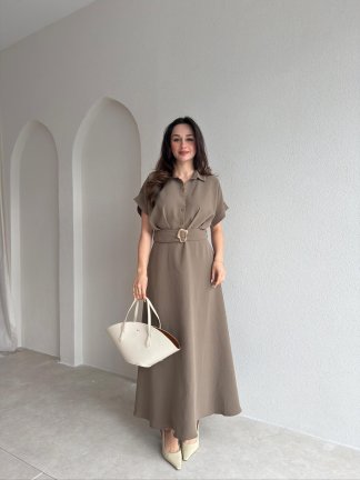 ROXY Midi Elbise 9025 - Haki - 2