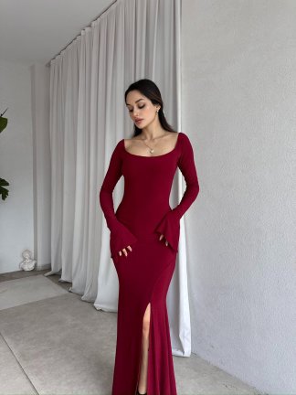 RUA Elbise 8523 - Bordo - 2