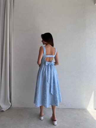 RUBEL Midi Elbise 2383 - Mavi - 2