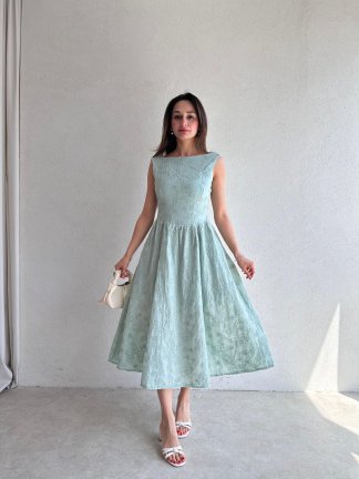 RUBEL Midi Elbise 2383 - Yeşil - 2