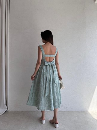 RUBEL Midi Elbise 2383 - Yeşil - 3