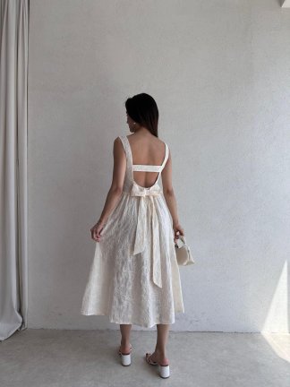 RUBEL Midi Elbise 2383 - Krem - 2