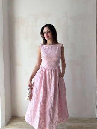 RUBEL Midi Elbise 2383 - Pembe 