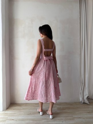 RUBEL Midi Elbise 2383 - Pembe - 3