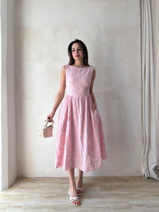 RUBEL Midi Elbise 2383 - Pembe - 2