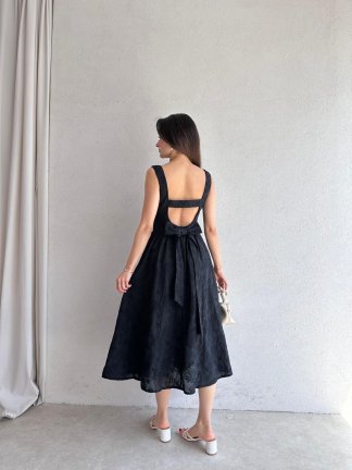 RUBEL Midi Elbise 2383 - Siyah - 2