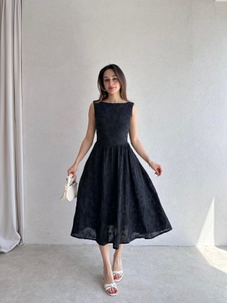 RUBEL Midi Elbise 2383 - Siyah - 3