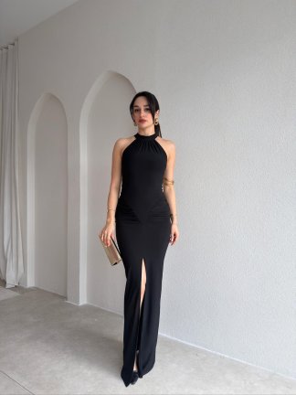 RUE Maxi Elbise 6876 - Siyah 