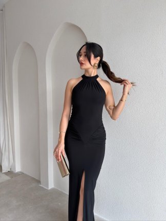 RUE Maxi Elbise 6876 - Siyah - 2