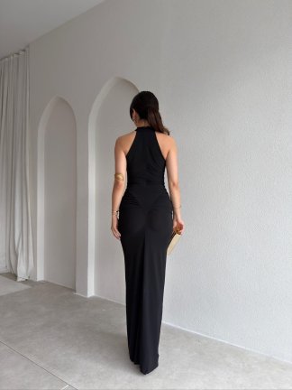 RUE Maxi Elbise 6876 - Siyah - 3