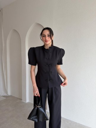 RUFİNA Vatkalı Takım 8956 - Siyah - 1