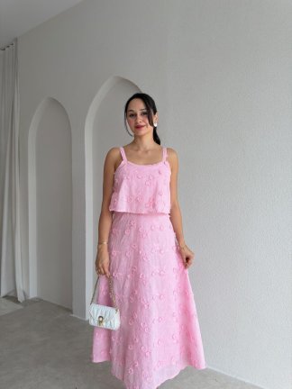 RUİNS Midi Elbise 3059 - Pembe - 2