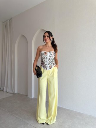 RUTH Korseli Bluz 3008 - Beyaz - 2