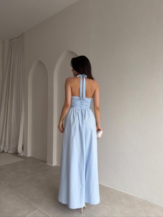 SABRİNA Maxi Elbise 8401 - Bebe Mavisi - 3