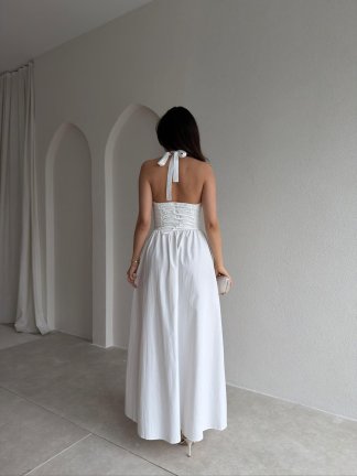 SABRİNA Maxi Elbise 8401 - Beyaz - 3