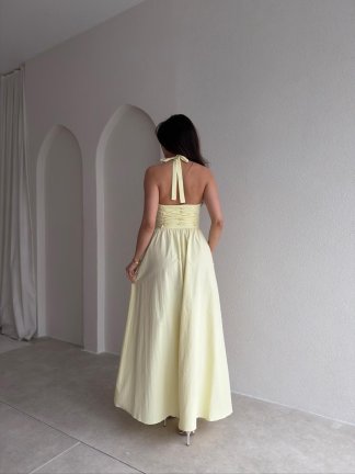 SABRİNA Maxi Elbise 8401 - Sarı - 3