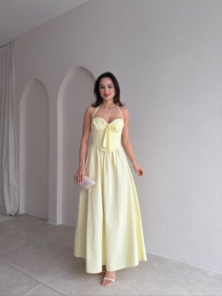 SABRİNA Maxi Elbise 8401 - Sarı 