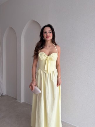 SABRİNA Maxi Elbise 8401 - Sarı - 2