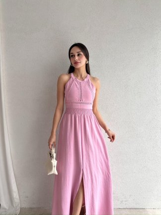 SAMARA Maxi Elbise 3472 - Pembe - 1