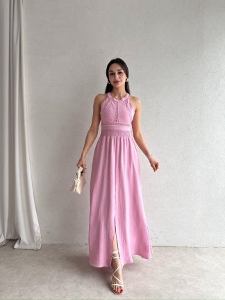 SAMARA Maxi Elbise 3472 - Pembe - 2