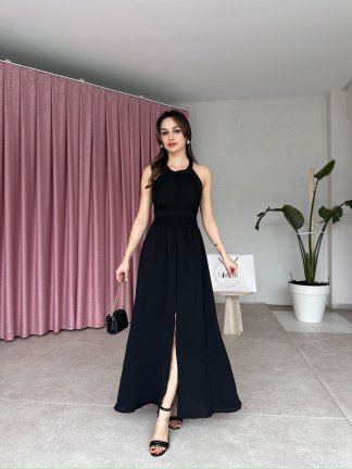 SAMARA Maxi Elbise 3472 - Siyah - 2