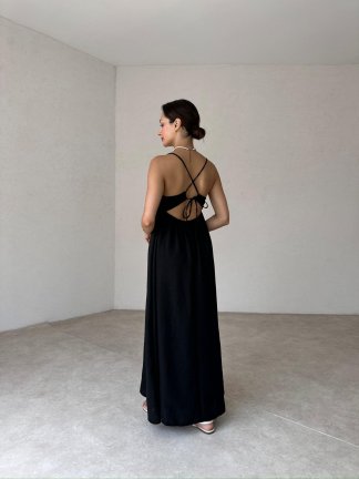 SANDERO Maxi Elbise 4454 - Siyah - 2
