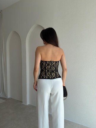 SANTA Dantelli Korse Üst 8941 - Siyah - 3