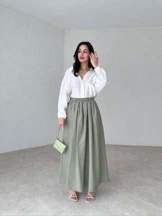 SASHA Maxi Etek 3910 - Haki - 2