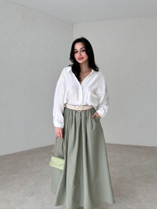SASHA Maxi Etek 3910 - Haki - 1