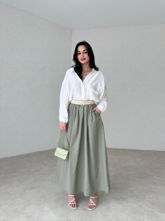 SASHA Maxi Etek 3910 - Haki - 3