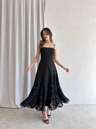 SASSAİ Midi Elbise 7833 - Siyah 