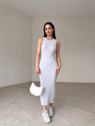 SASSEN Midi Elbise 3002 - Gri - 2