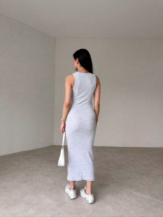 SASSEN Midi Elbise 3002 - Gri - 3