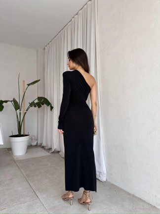 SAURON Midi Elbise 8044 - Siyah - 3